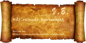 Váncsodi Bernadett névjegykártya