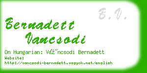bernadett vancsodi business card